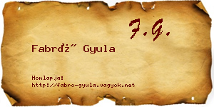 Fabró Gyula névjegykártya